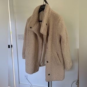 Banana Republic Sherpa Teddy Coat with Funnel Neck Size S NWT